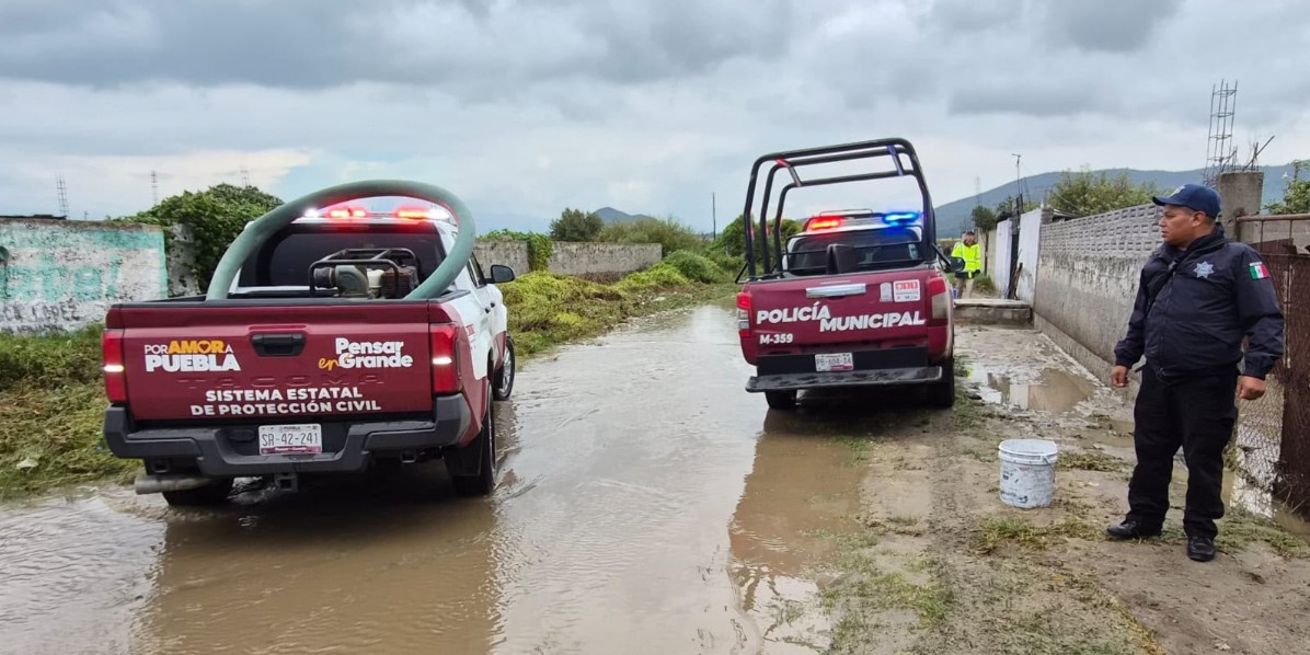 Viviendas afectadas por lluvias en Tepeyahualco.
