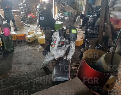 Combustible asegurado por autoridades en Tlaxcala