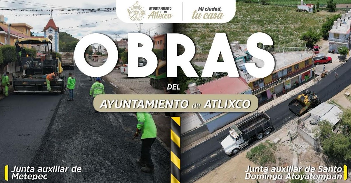 Obras de rehabilitación vial en Atlixco