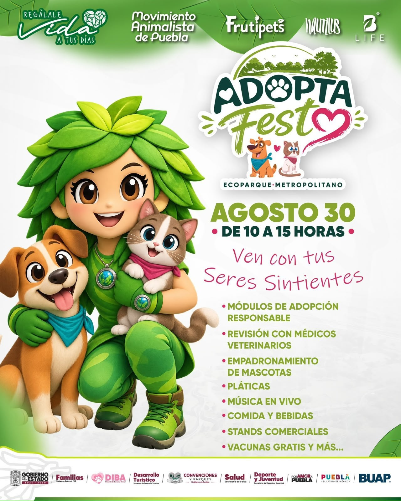 Adopta Fest ofrecerá adopciones y servicios veterinarios gratuitos en Puebla