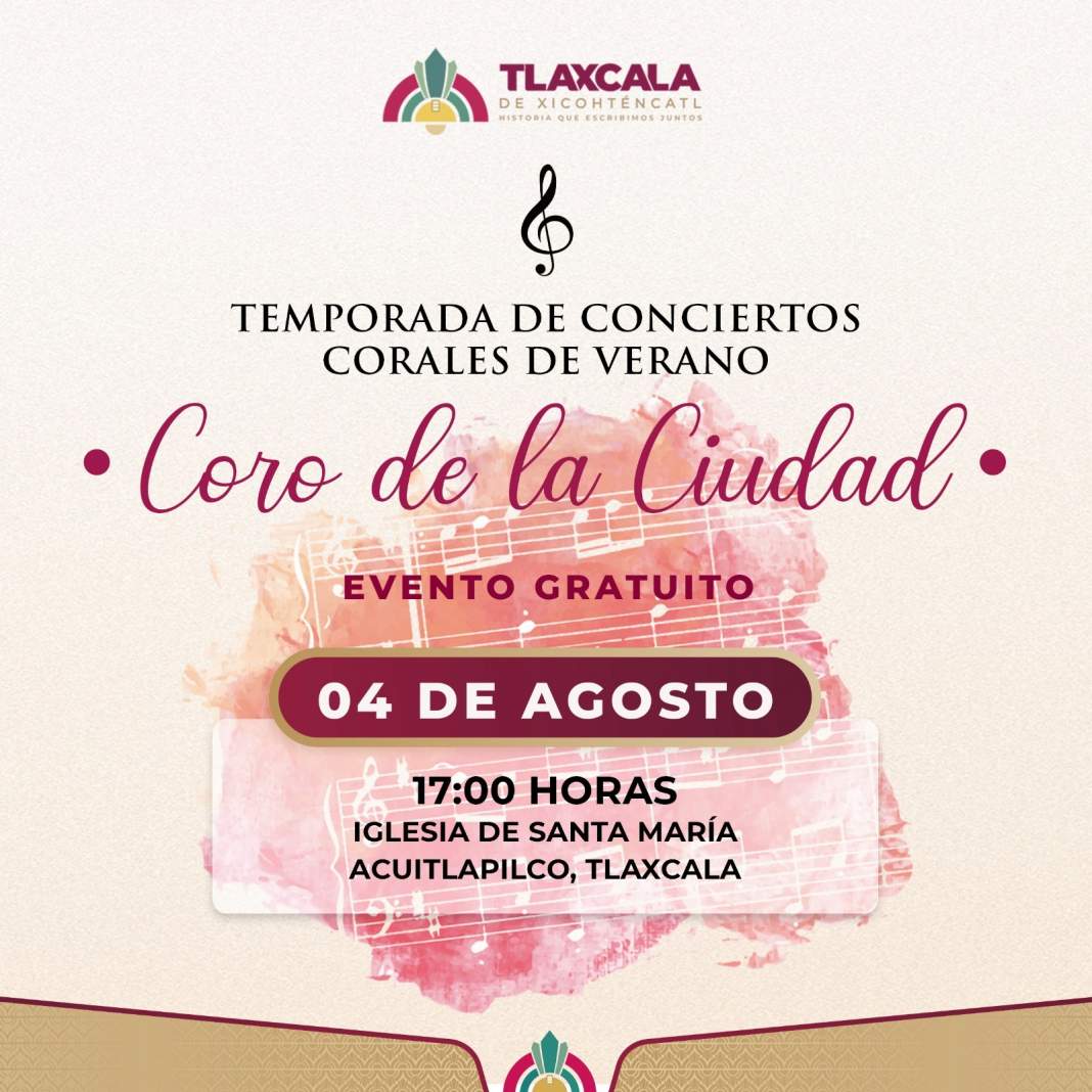 Coro de la Ciudad de Tlaxcala durante un concierto.