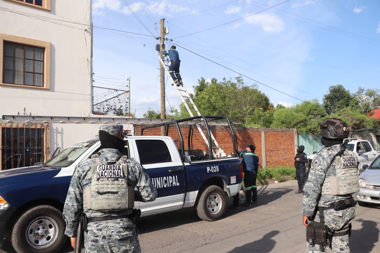 Retiran SSC de San Pedro Cholula y autoridades federales y estatales 52 cámaras de videovigilancia instaladas de manera irregular