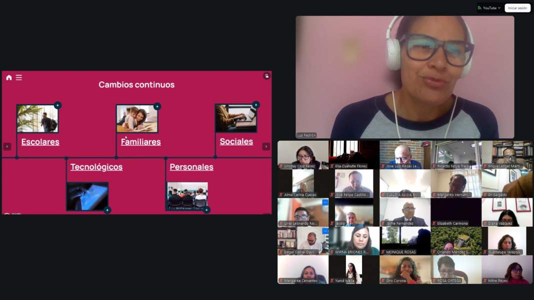Académicos participan en conferencia virtual sobre tutoría universitaria.