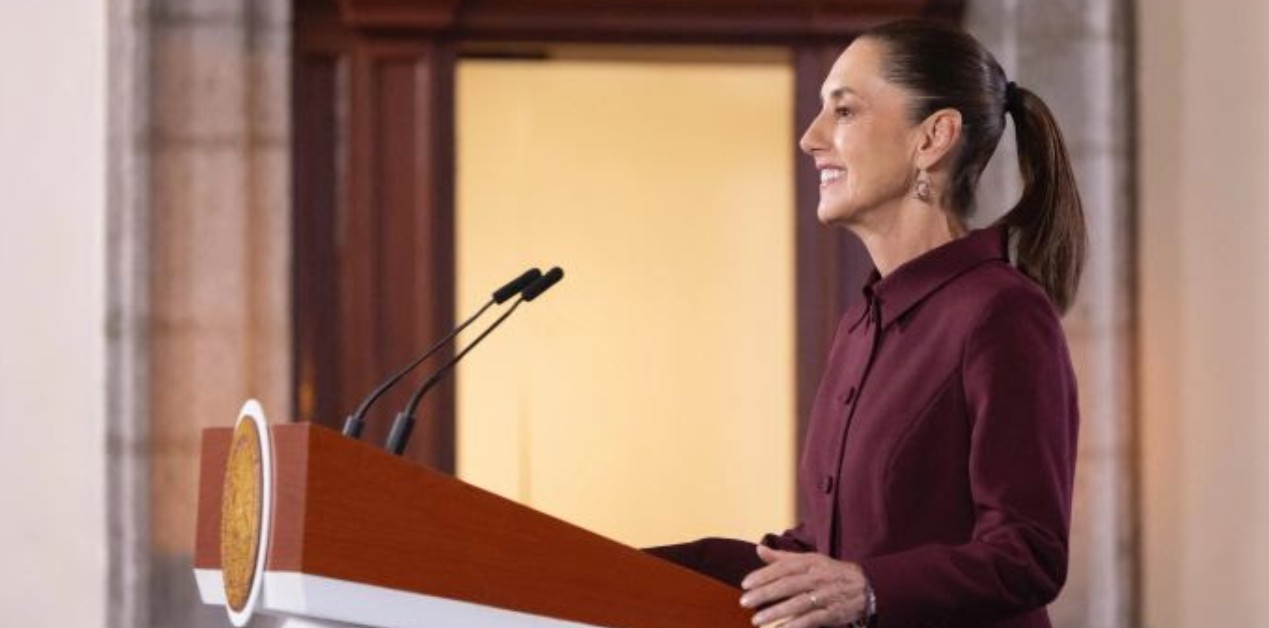 Claudia Sheinbaum durante una conferencia matutina.