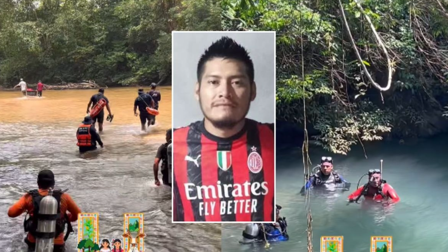 Rescatistas sacan a Erasto Crisanto de un cenote en Veracruz
