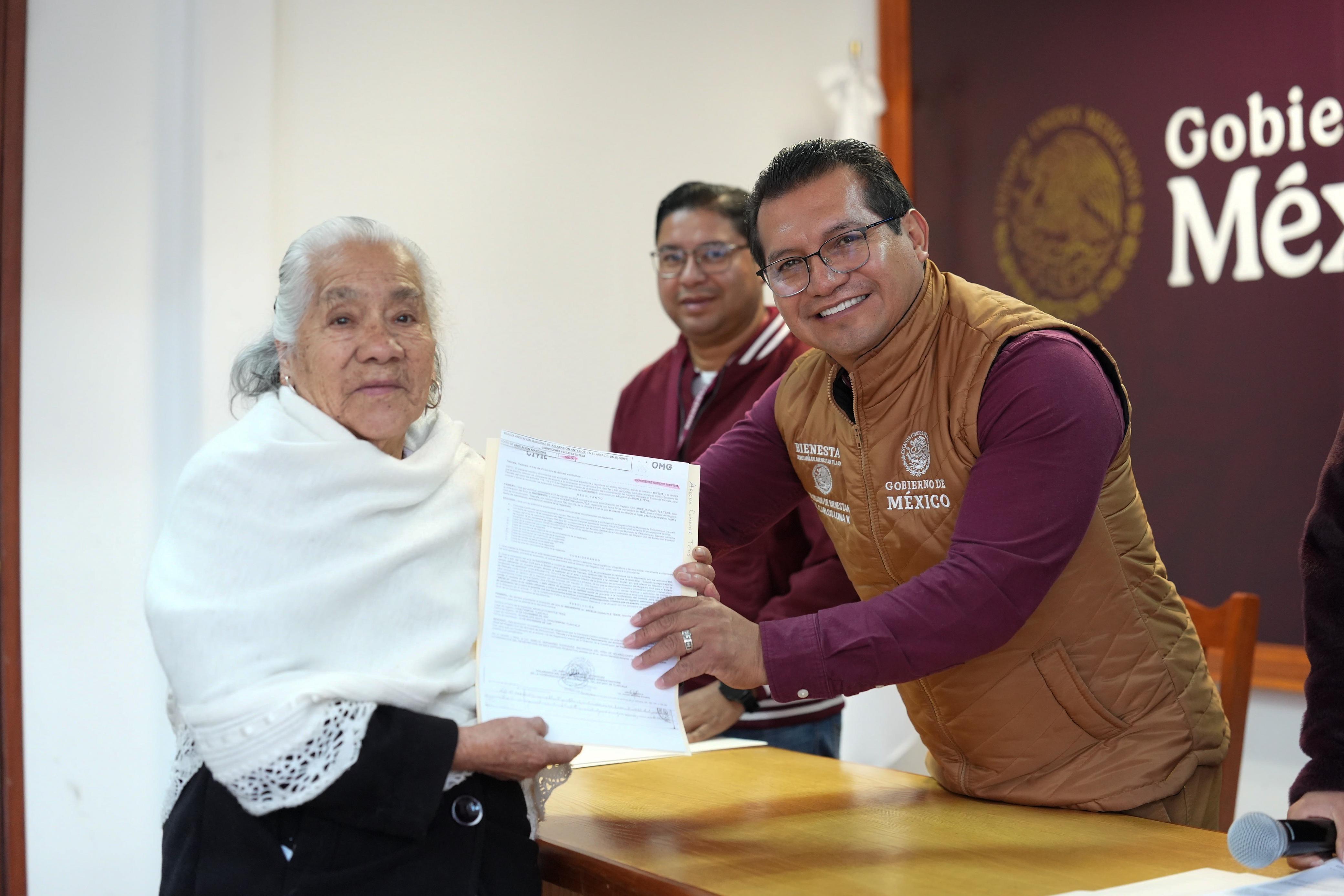 Coordinan Bienestar y Registro Civil esfuerzos a favor de sectores vulnerables en Tlaxcala