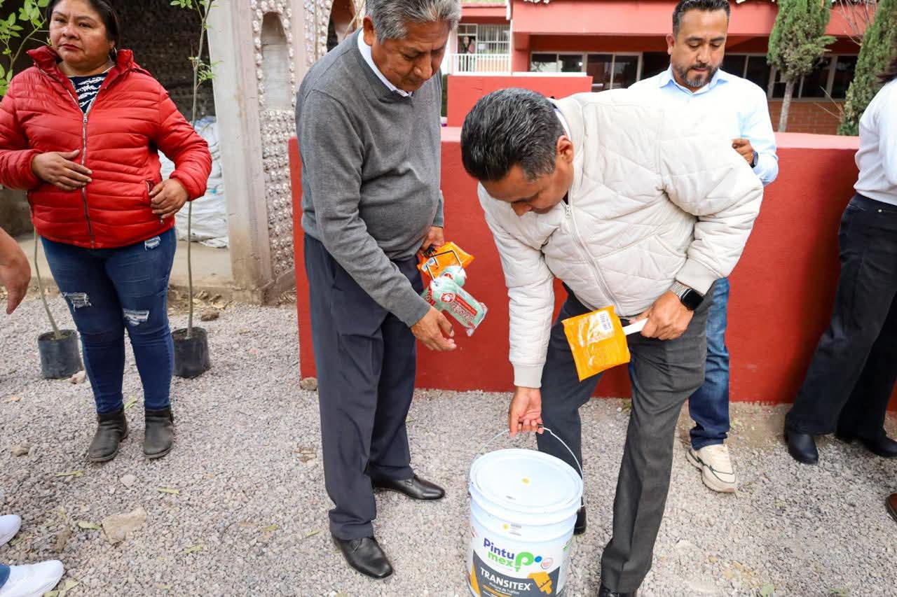 Armando Aguirre fortalece infraestructura escolar en San Francisco Ocotlán con obra hídrica 