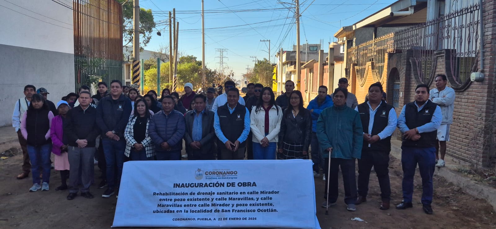 Coronango mejora la infraestructura sanitaria en San Francisco Ocotlán
