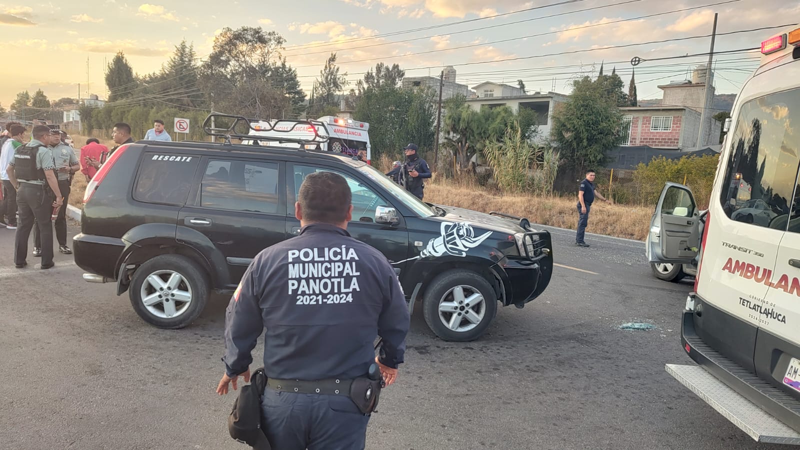 Aparatoso choque en retorno de Santa Elena, en Panotla, deja cinco lesionados