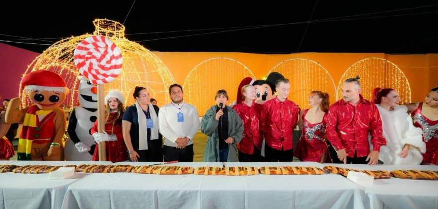 Villa Navideña Tlaxcala 2025 cierra con rosca monumental y gran éxito