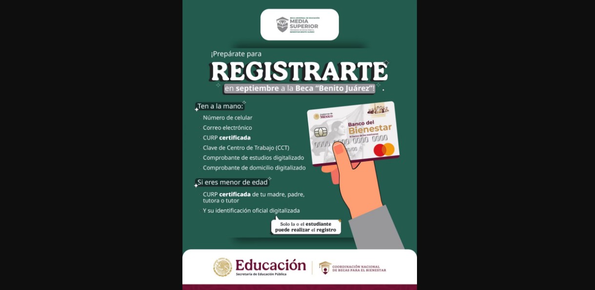 Arranca el registro a la Beca Benito Juárez 2026
