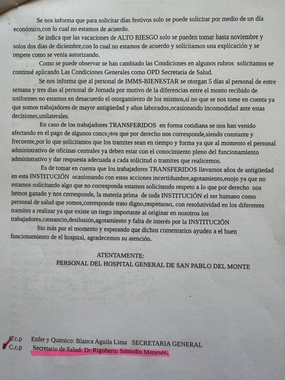 Hospital General de SPM en crisis; denuncian falta de insumos y medicamentos