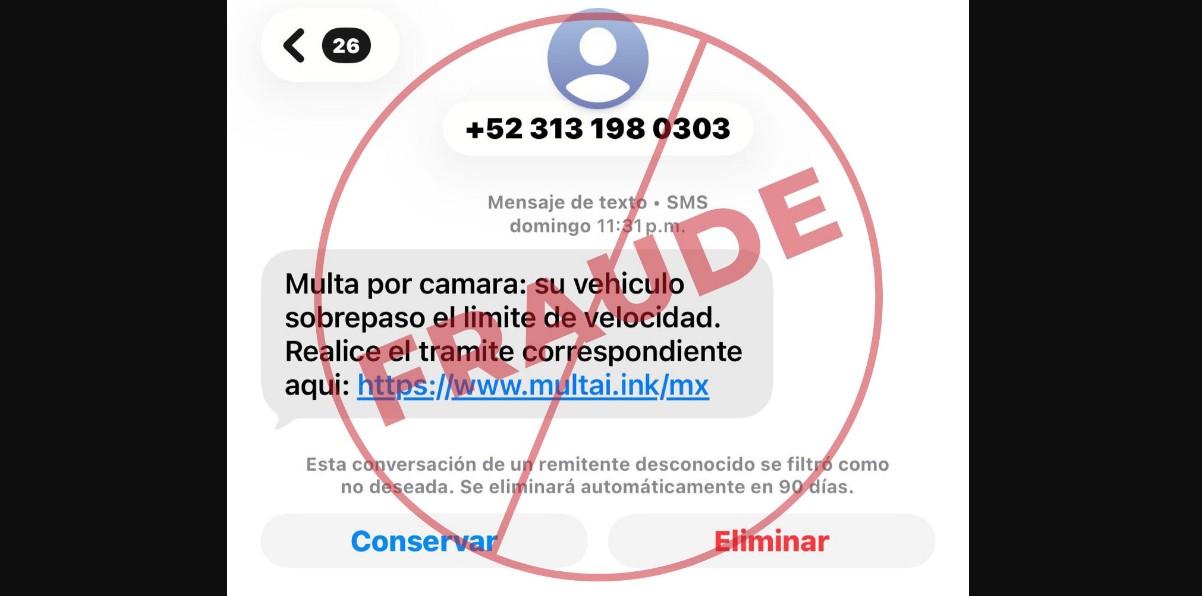 Detectan mensajes falsos que simulan fotomultas