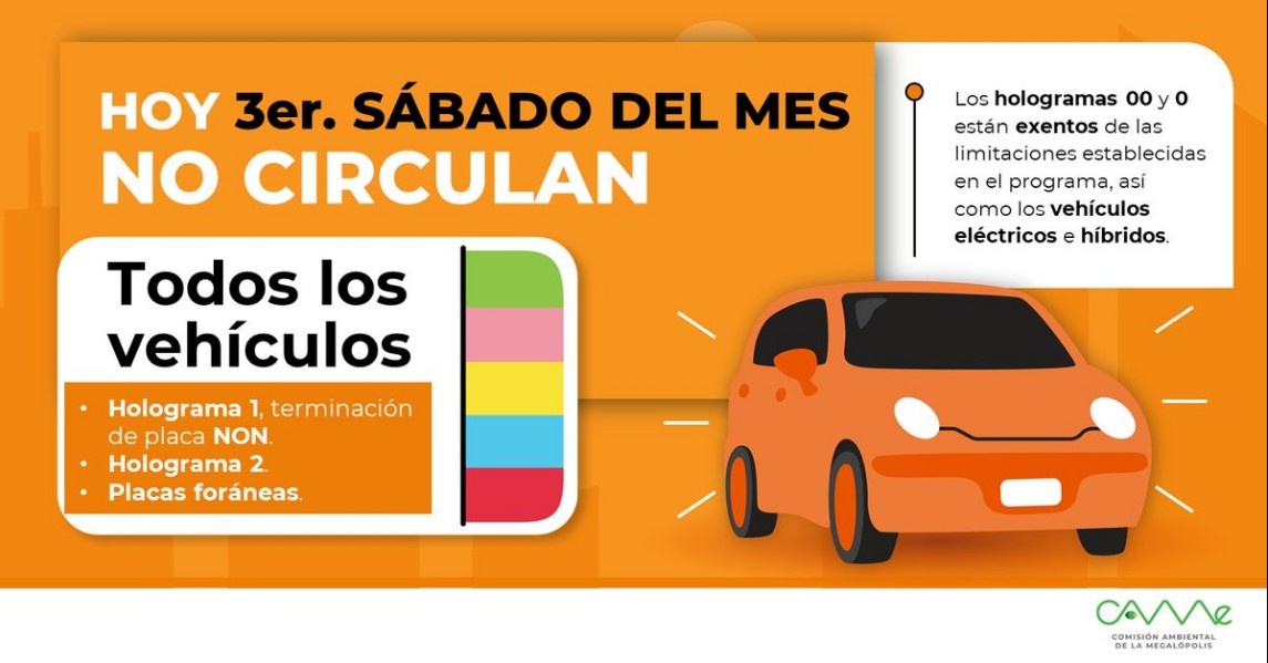 Qué autos no circulan este sábado 21 de febrero de 2026 en CDMX