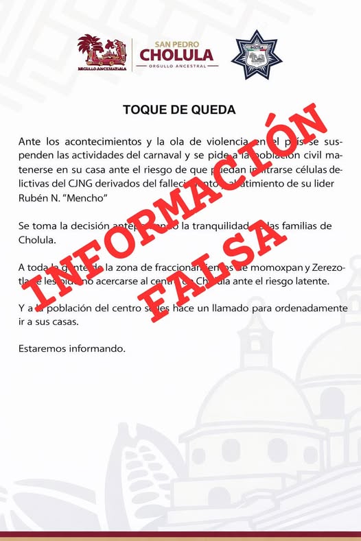 Llaman a frenar rumores y reforzar la denuncia ciudadana en San Pedro Cholula