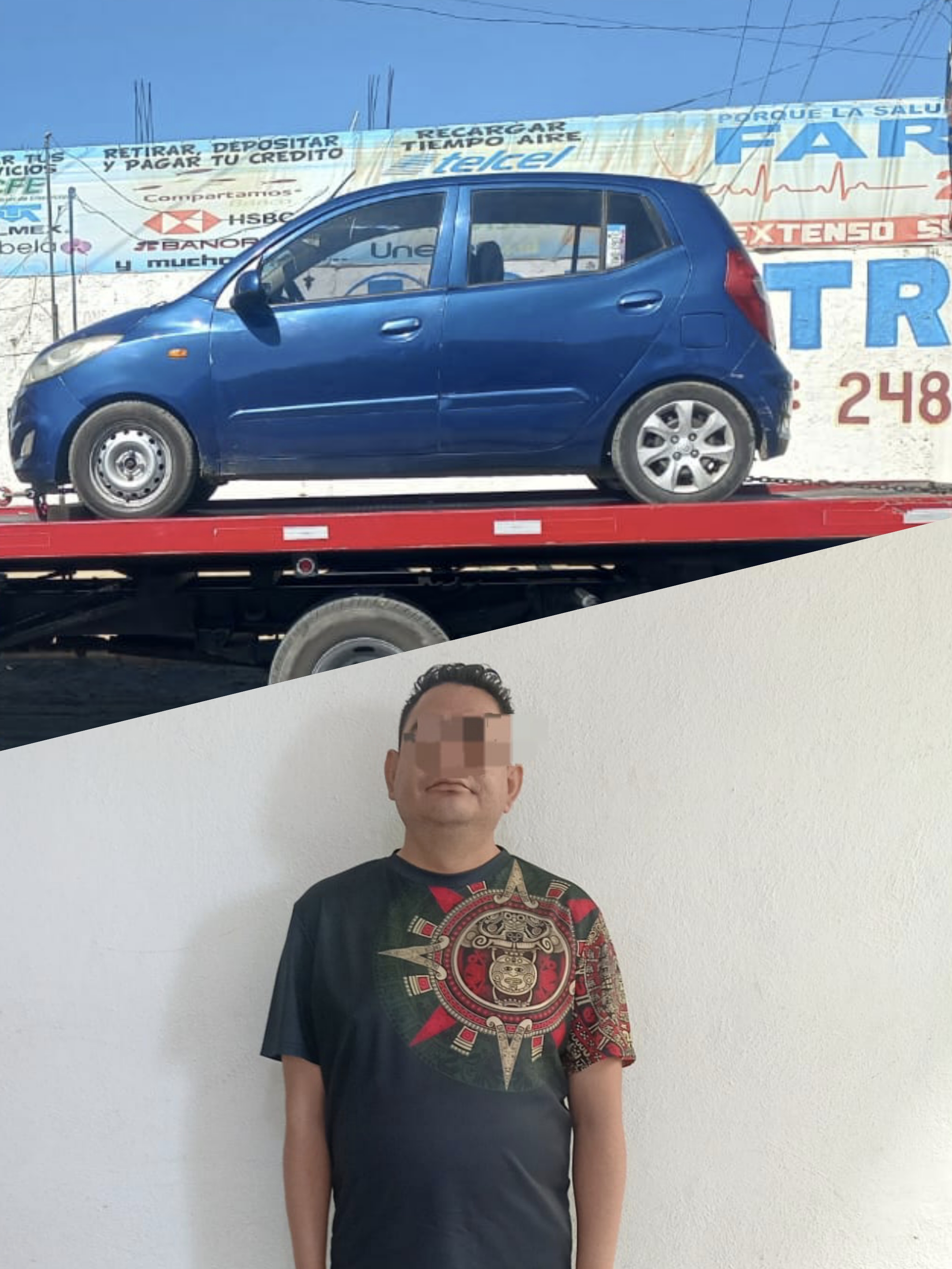 Cae conductor con vehículo robado tras activación de arco REPUVE en Tepetitla