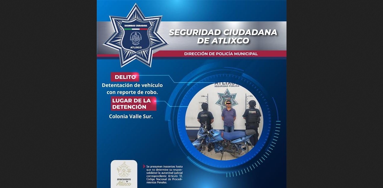 Operativo en Valle Sur termina con detención y recuperación de motocicleta