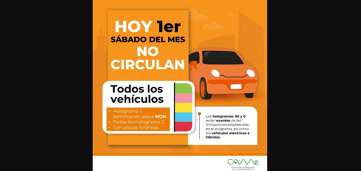 Hoy No Circula este sábado 7 de febrero de 2026 en CDMX