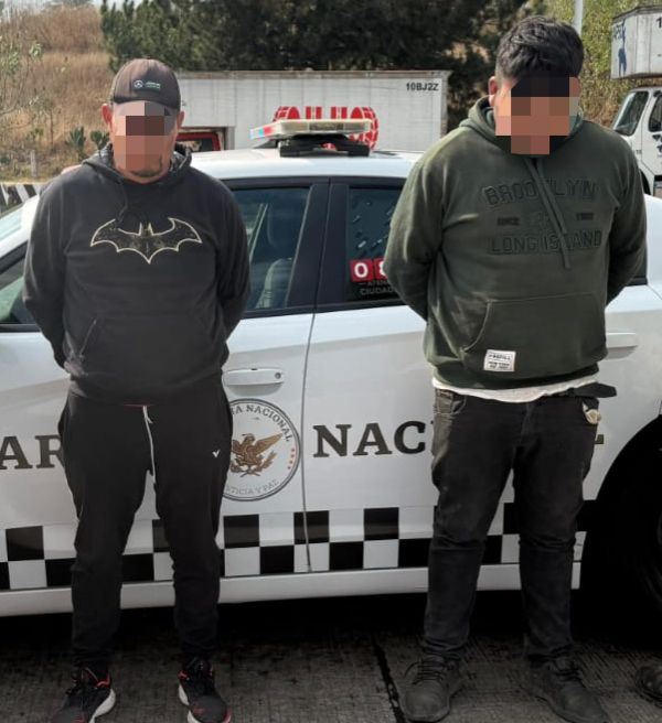 Detienen a dos hombres con inhibidor de señal; intentarían asaltar un tráiler en el Arco Norte en Tlaxcala