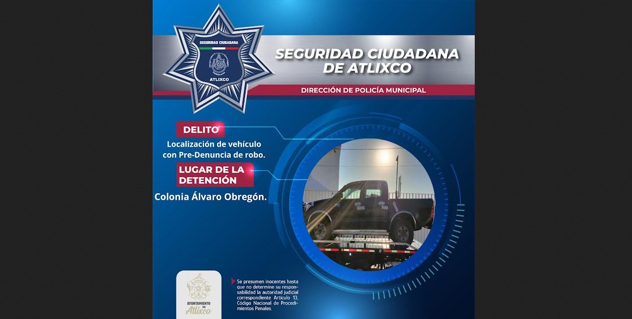 Recuperan camioneta con reporte de robo en operativo de vigilancia