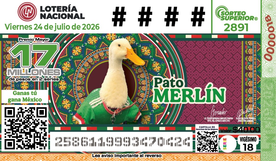 Pato Merlín junto a su familia y el billete conmemorativo.