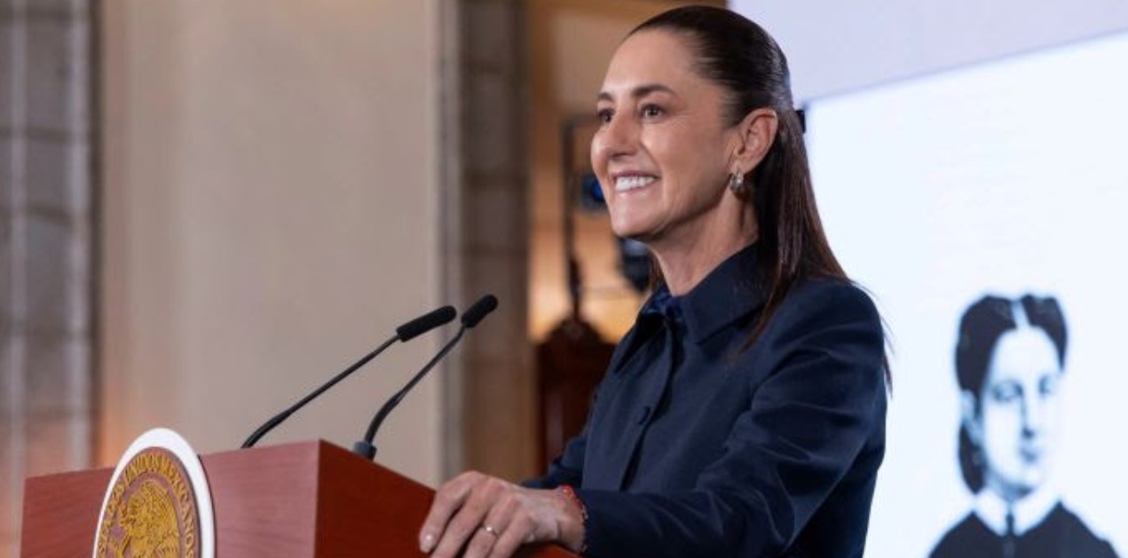 Claudia Sheinbaum durante conferencia sobre mexicanos en Estados Unidos.