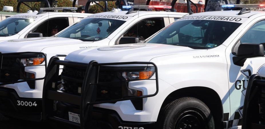 Elementos de seguridad durante operativo en Tlaxcala.