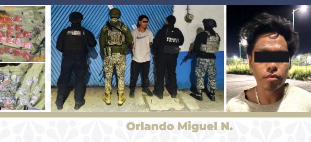 Agentes durante un operativo de cateo en Chietla.