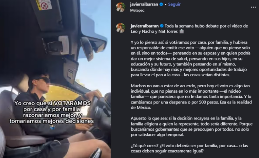 Javier Albarrán durante la polémica sobre el voto por familia.