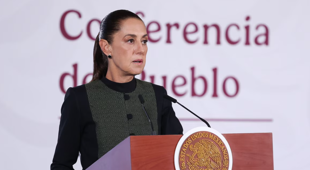 Claudia Sheinbaum durante la conferencia mañanera en Palacio Nacional.