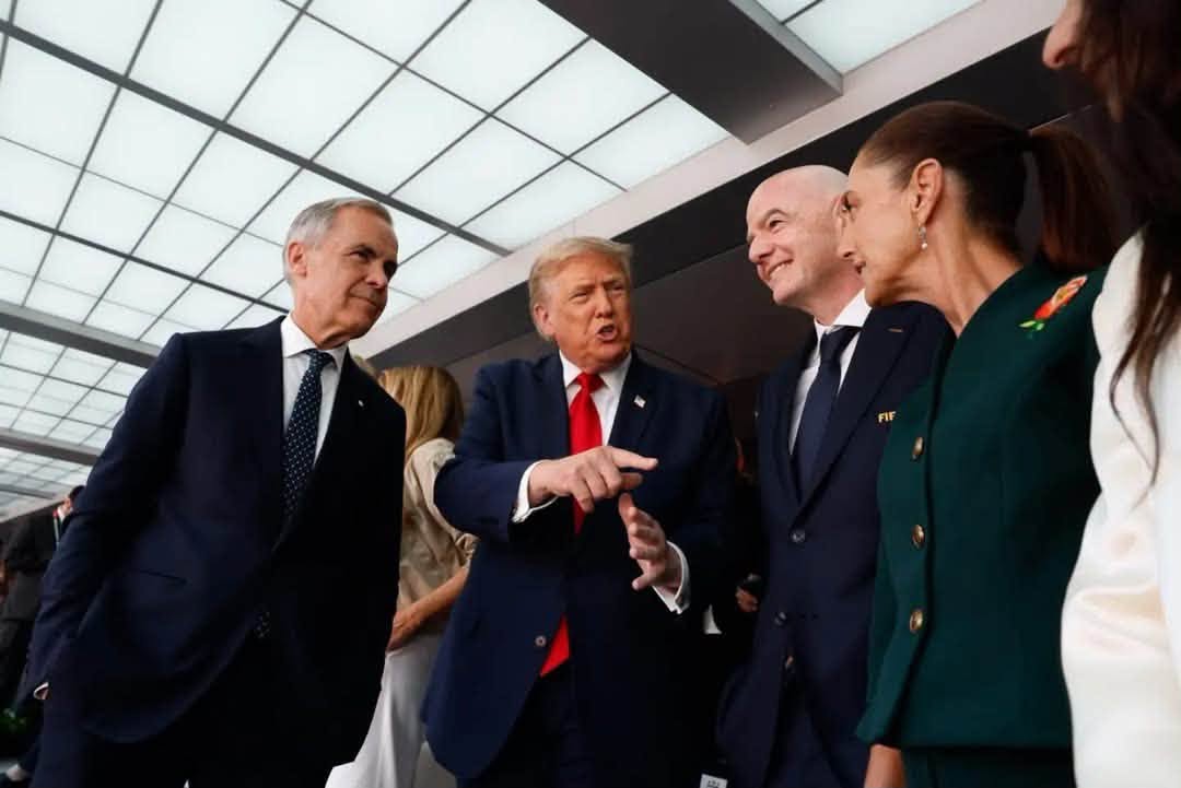 Claudia Sheinbaum y Donald Trump en la final del Mundial 2026.