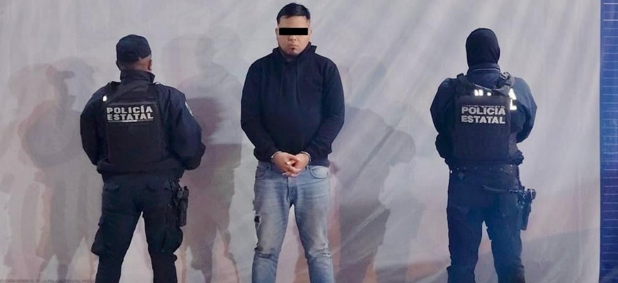 Pipa asegurada por la Policía Estatal durante un operativo en Tepeaca.