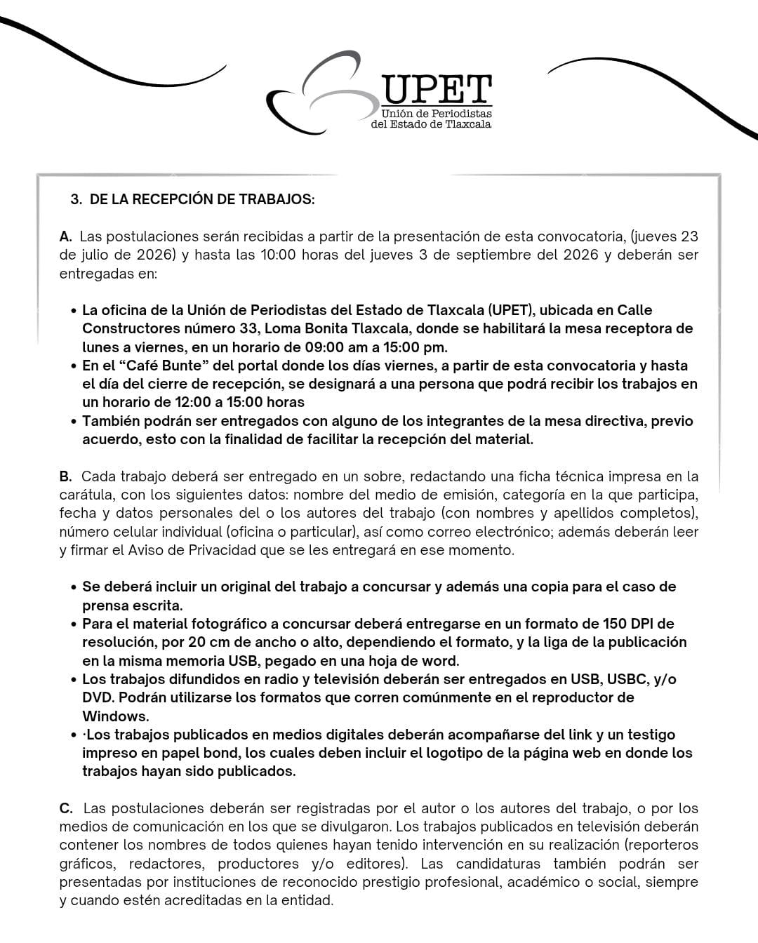 convocatoria