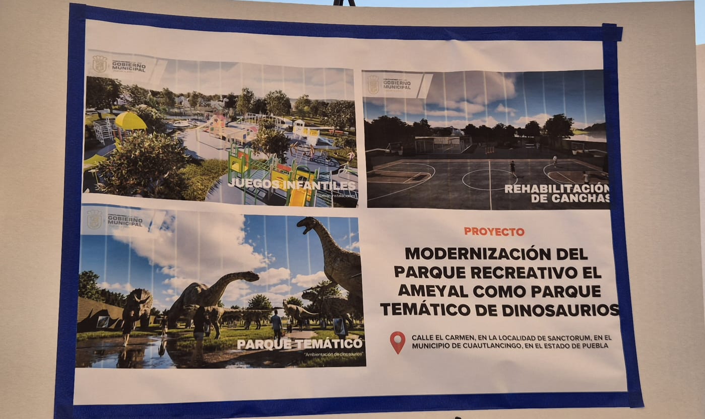 Banderazo a obras para transformar El Ameyal en parque temático de dinosaurios en Cuautlancingo