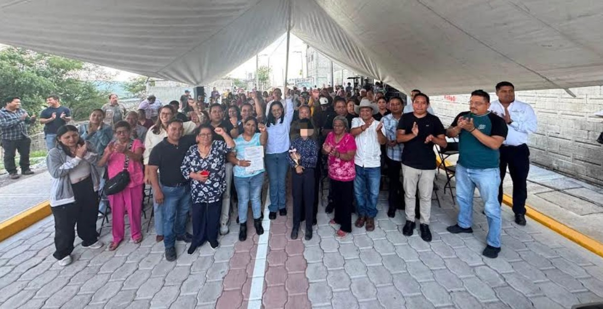 Calle República de Argentina rehabilitada con adoquín en la colonia San Alfonso de Atlixco.