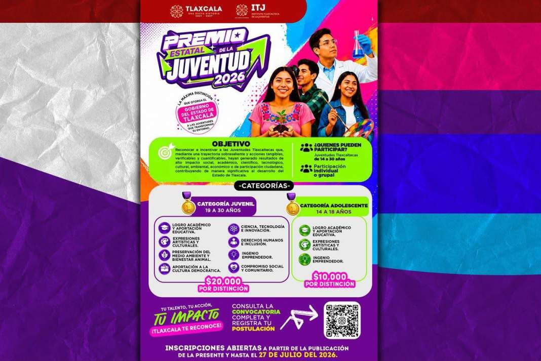 Jóvenes durante una convocatoria del Premio Estatal de la Juventud en Tlaxcala.