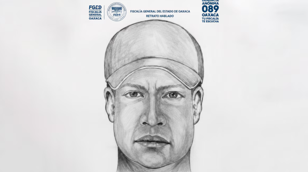 Retrato hablado del presunto responsable del asesinato de Alejandro Leyva.
