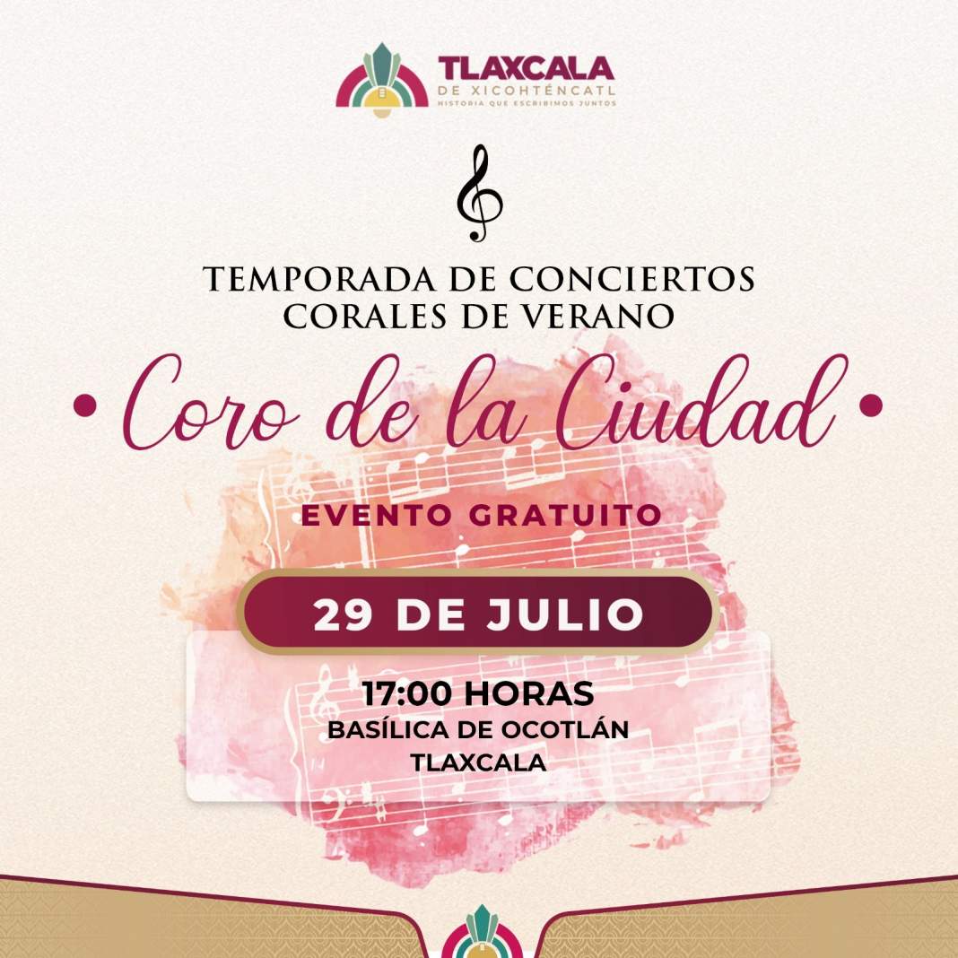 Coro de la Ciudad de Tlaxcala durante un concierto en la Basílica de Ocotlán.