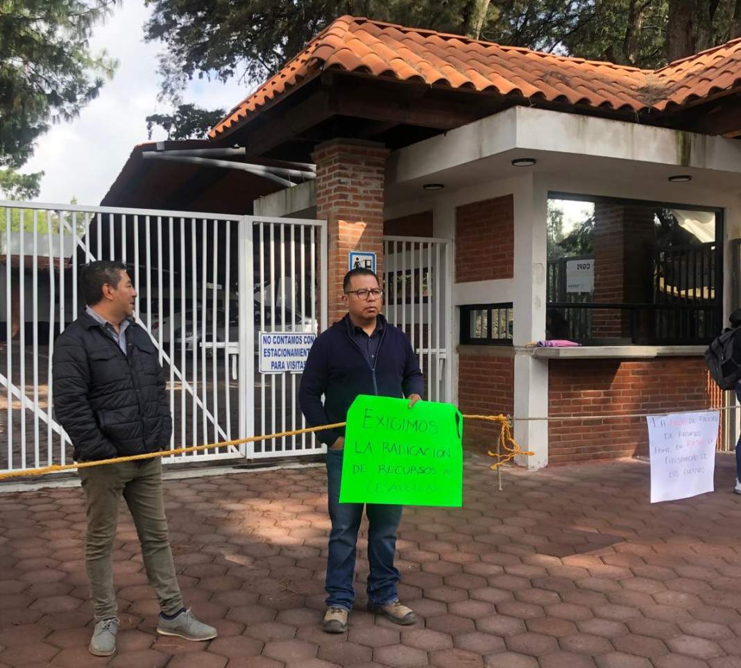 Trabajadores del Cesavetlax durante una manifestación en la SIA.