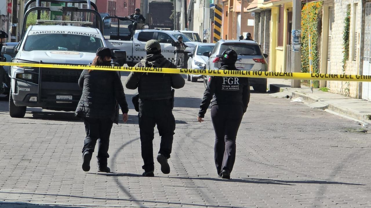 Operativo federal de seguridad en un fraccionamiento de Huamantla, Tlaxcala.