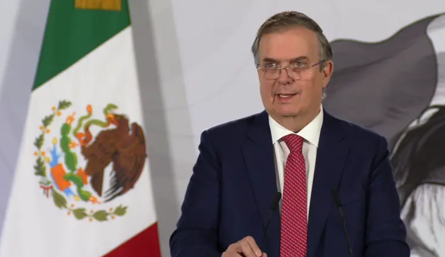 Marcelo Ebrard durante conferencia sobre la relación comercial México-Estados Unidos