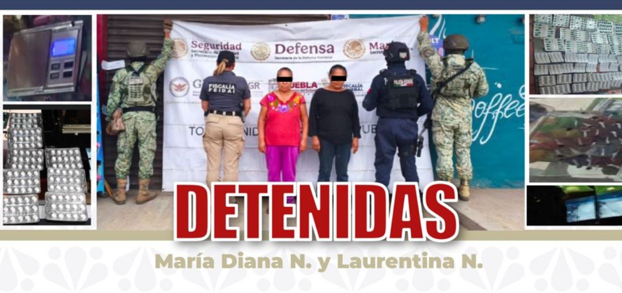 Elementos de seguridad durante un operativo de cateo en Cuautlancingo.