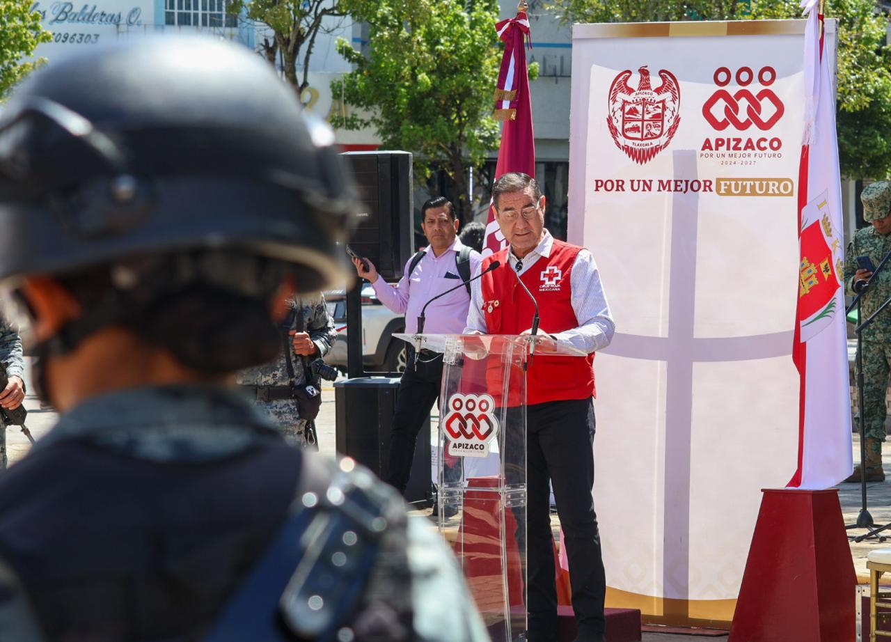 Personal de la Cruz Roja Mexicana durante una actividad en Tlaxcala.