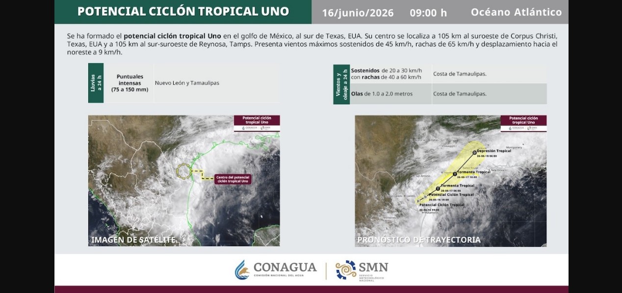 Nubes de tormenta sobre el Golfo de México.