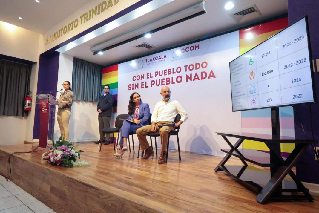 Entrega de apoyos sociales en Tlaxcala.