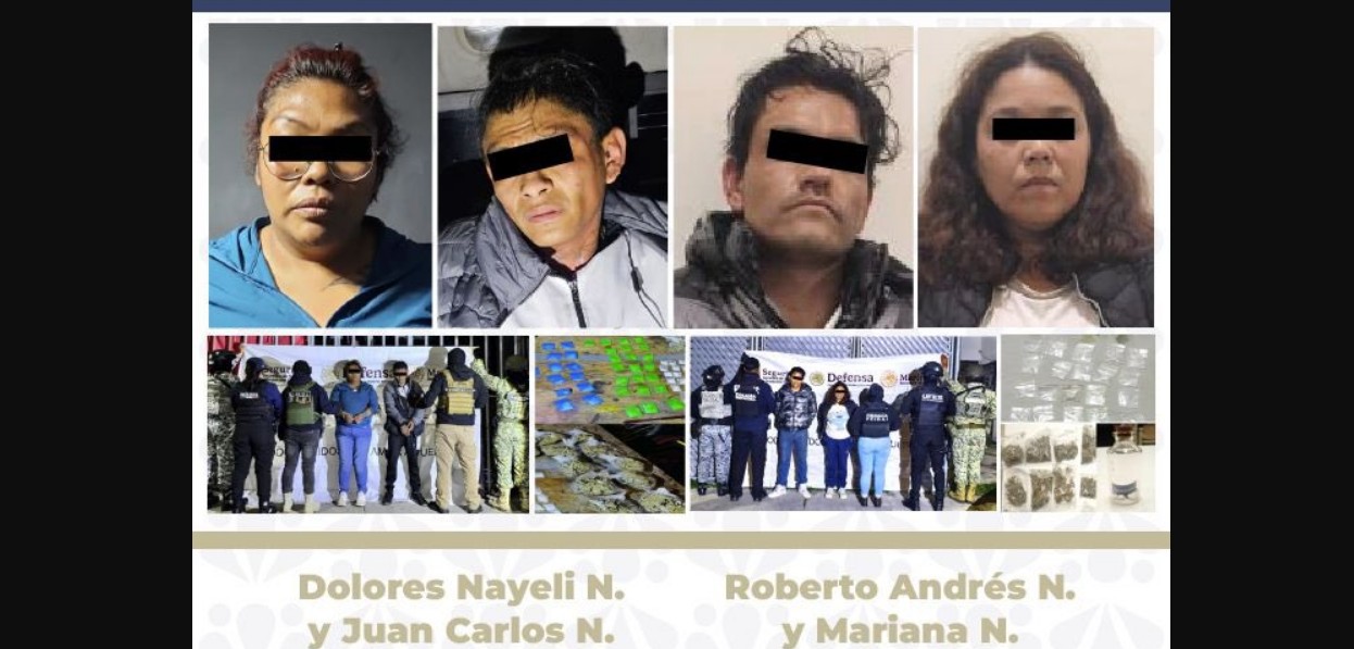 Elementos de seguridad durante un cateo en la unidad habitacional Manuel Rivera Anaya.
