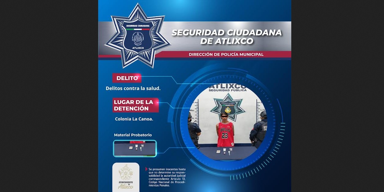 Policías municipales durante un operativo en Atlixco