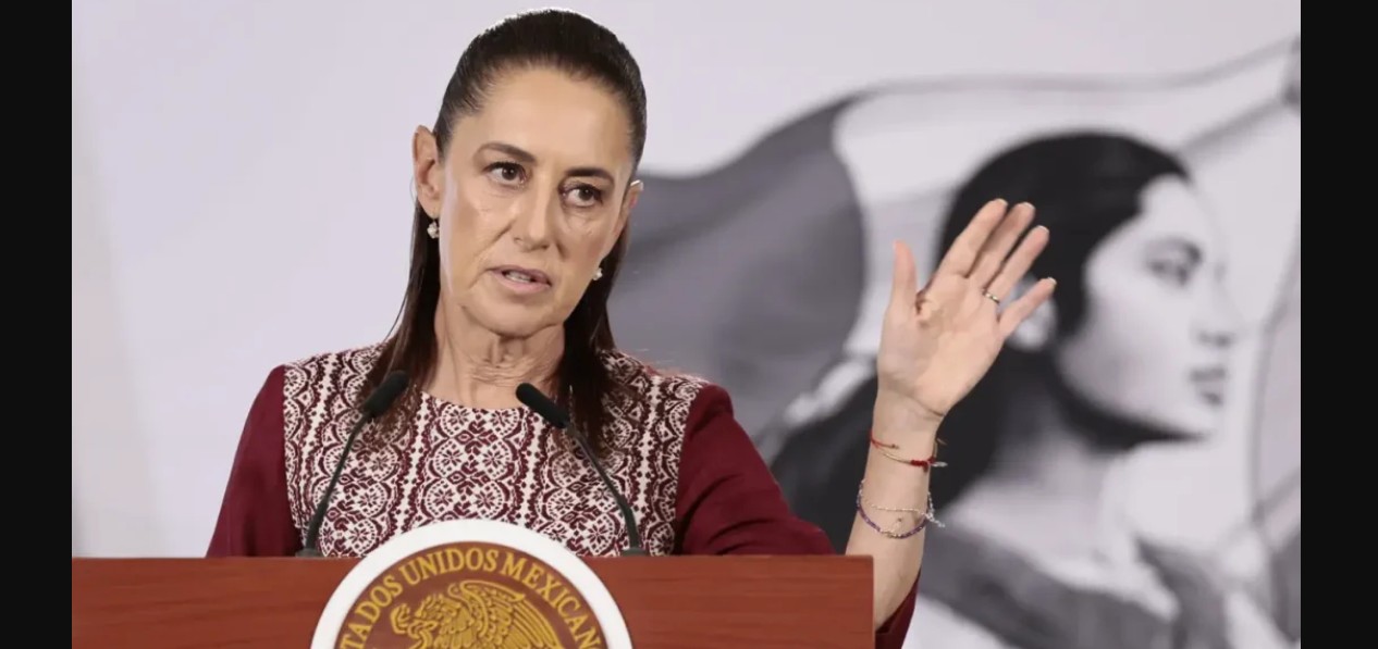 Claudia Sheinbaum en conferencia de prensa hablando sobre elecciones en Colombia