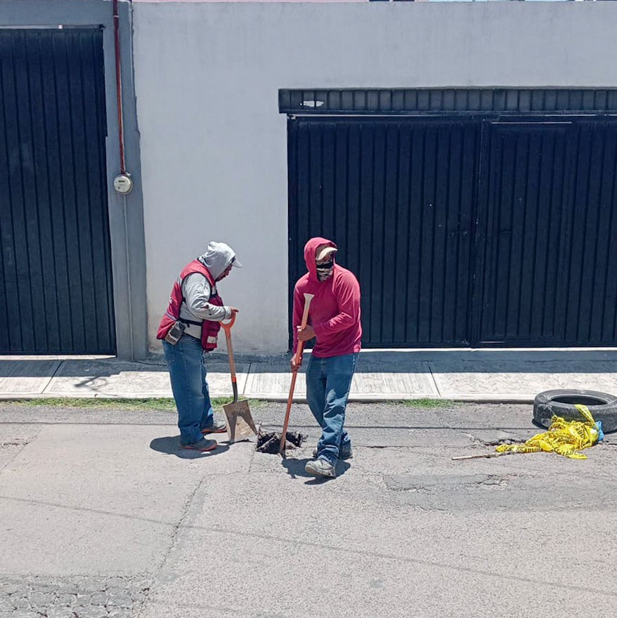 SOSAPACH atiende hundimiento en la zona centro de San Pedro Cholula