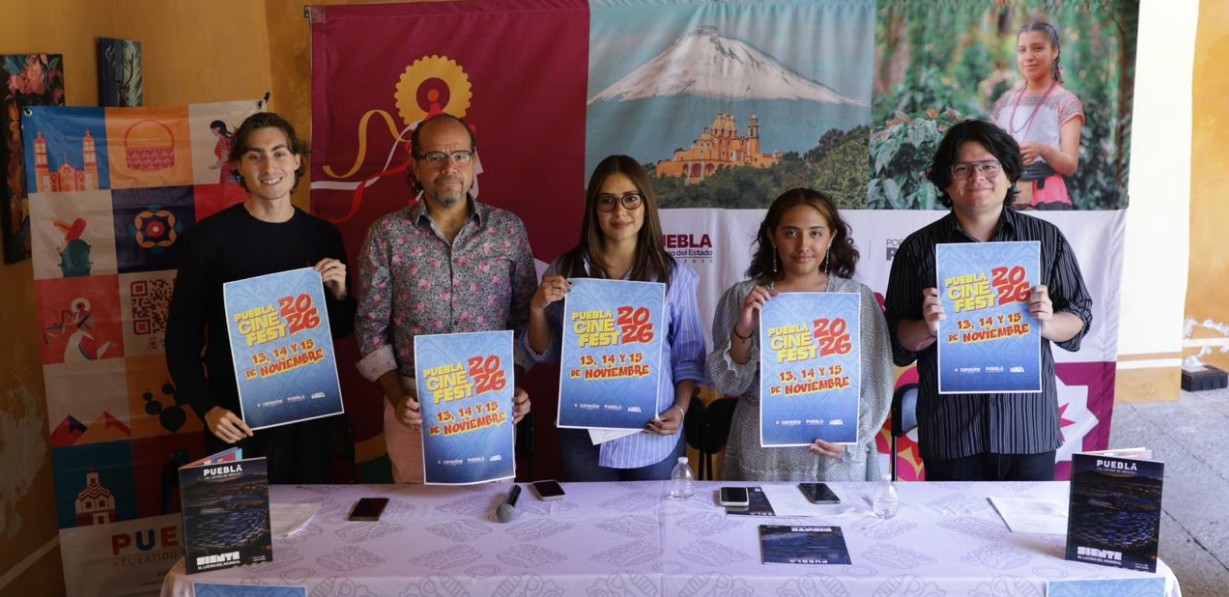Convocatoria del Puebla Cine Fest anunciada en conferencia en Puebla